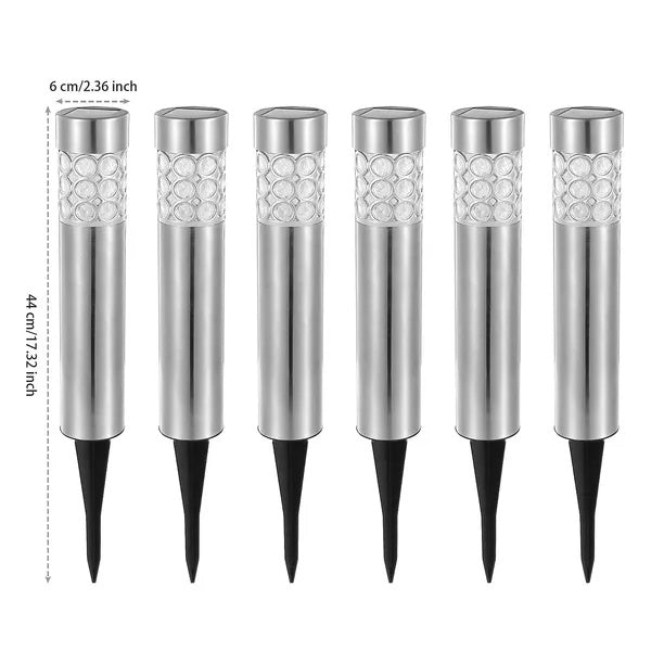 6-Pack Solar Garden Lights — RGB Waterproof IP44