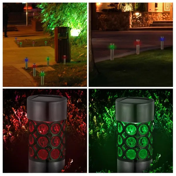 6-Pack Solar Garden Lights — RGB Waterproof IP44