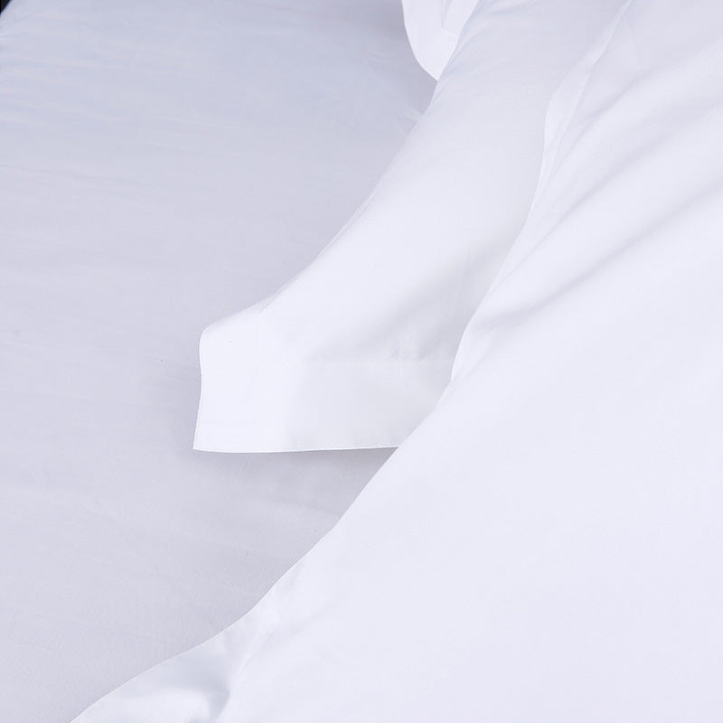 Luxury Hotel Bedding Set — 60s Cotton White Satin
