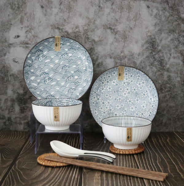 Japanese ceramic dinnerware set full table setting