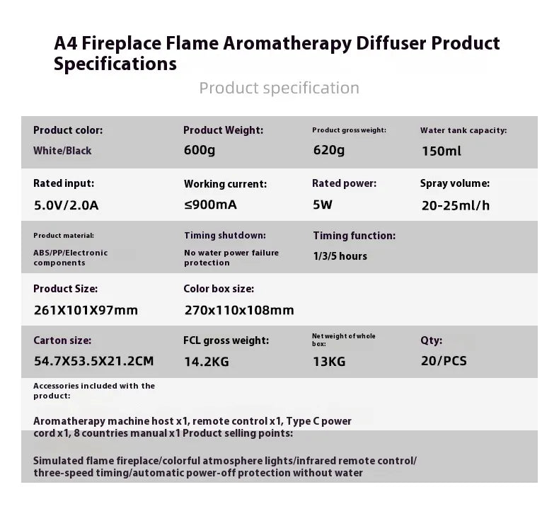 Flame Effect Aroma Diffuser — Ambient LED
