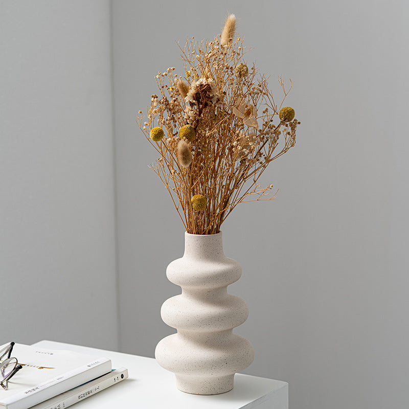 Creative Matte Granular Ceramic Vase for Floral Arrangements