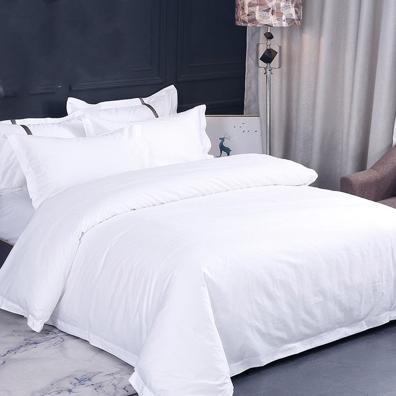 Luxury Hotel Bedding Set — 60s Cotton White Satin