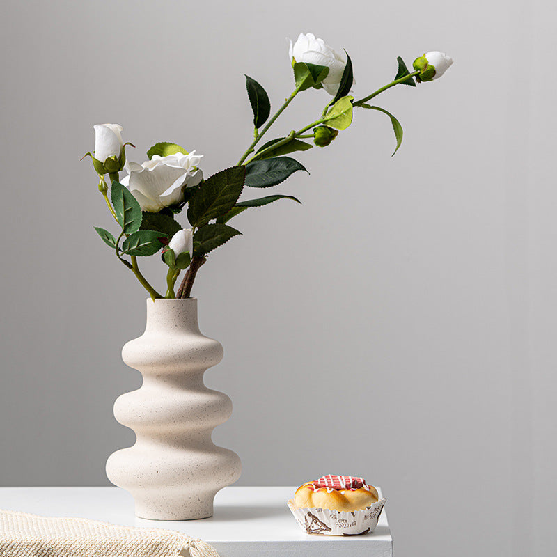Creative Matte Granular Ceramic Vase for Floral Arrangements