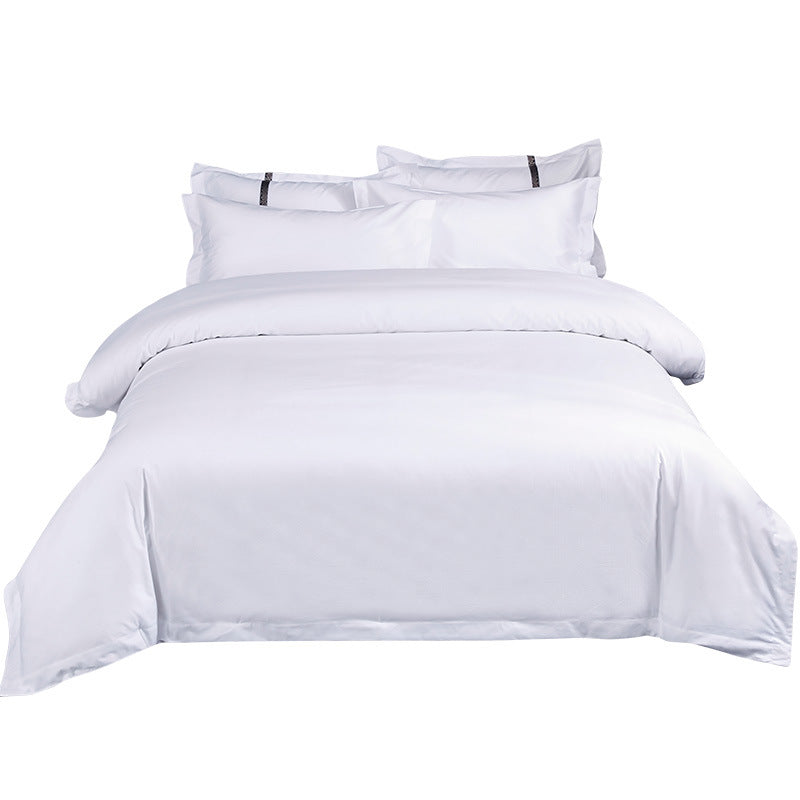 Luxury Hotel Bedding Set — 60s Cotton White Satin