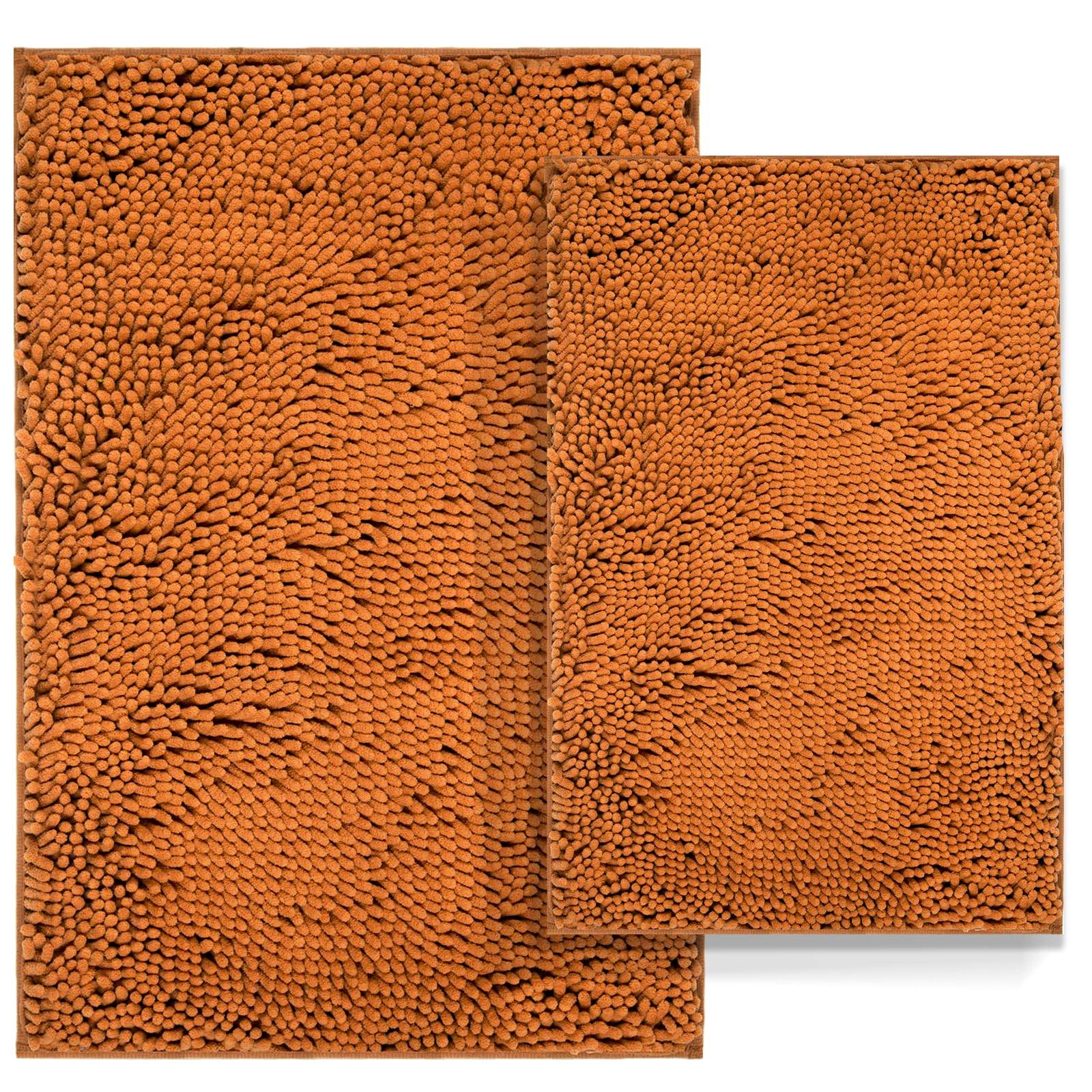Champagne luxury bathroom rug set on bathroom floor