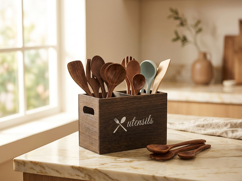 Wooden Kitchen Utensil Holder
