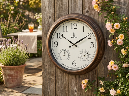 Patio Clock with Thermometer
